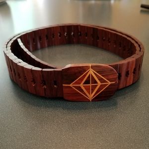 Natural Wooden Belt, Length 42 1/2" x 1"- Vegan